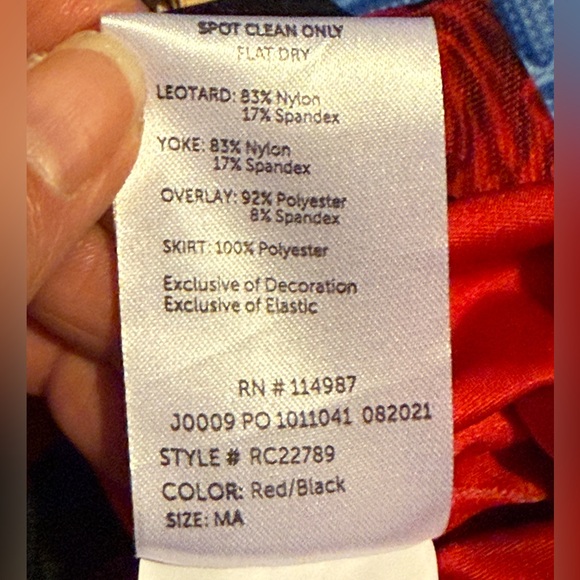 Red Rose Dance Costume Dress - Picture 5 of 5